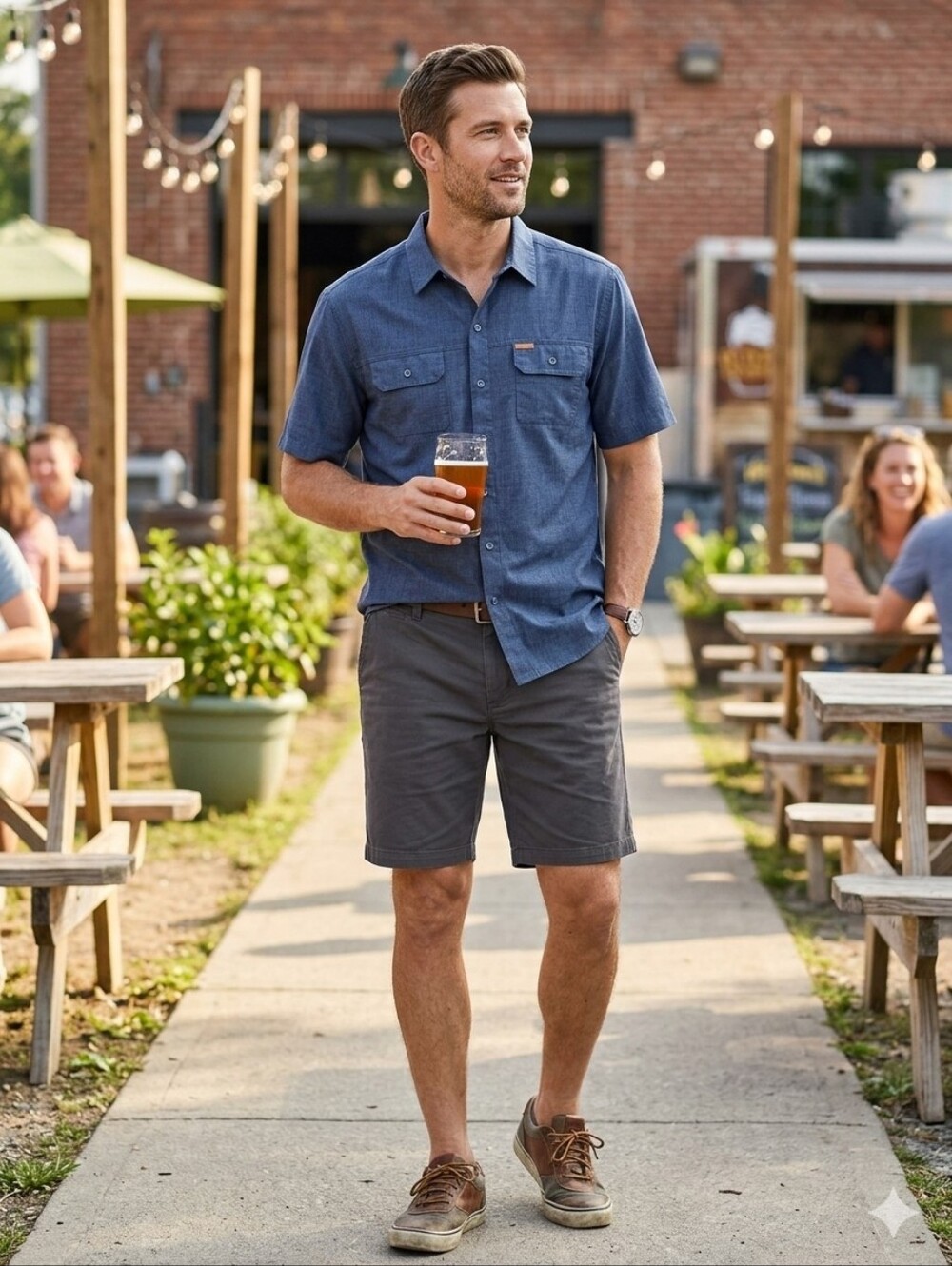 Orvis Dark Blue Casual Button Down Shirt